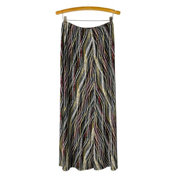 Cato black white red abstract striped stretchy maxi skirt 14/16W - Picture 1 of 7
